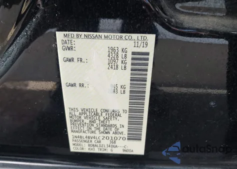 2020 Nissan Altima S Fwd из США, поврежденный, VIN 1N4BL4BV4LC201070